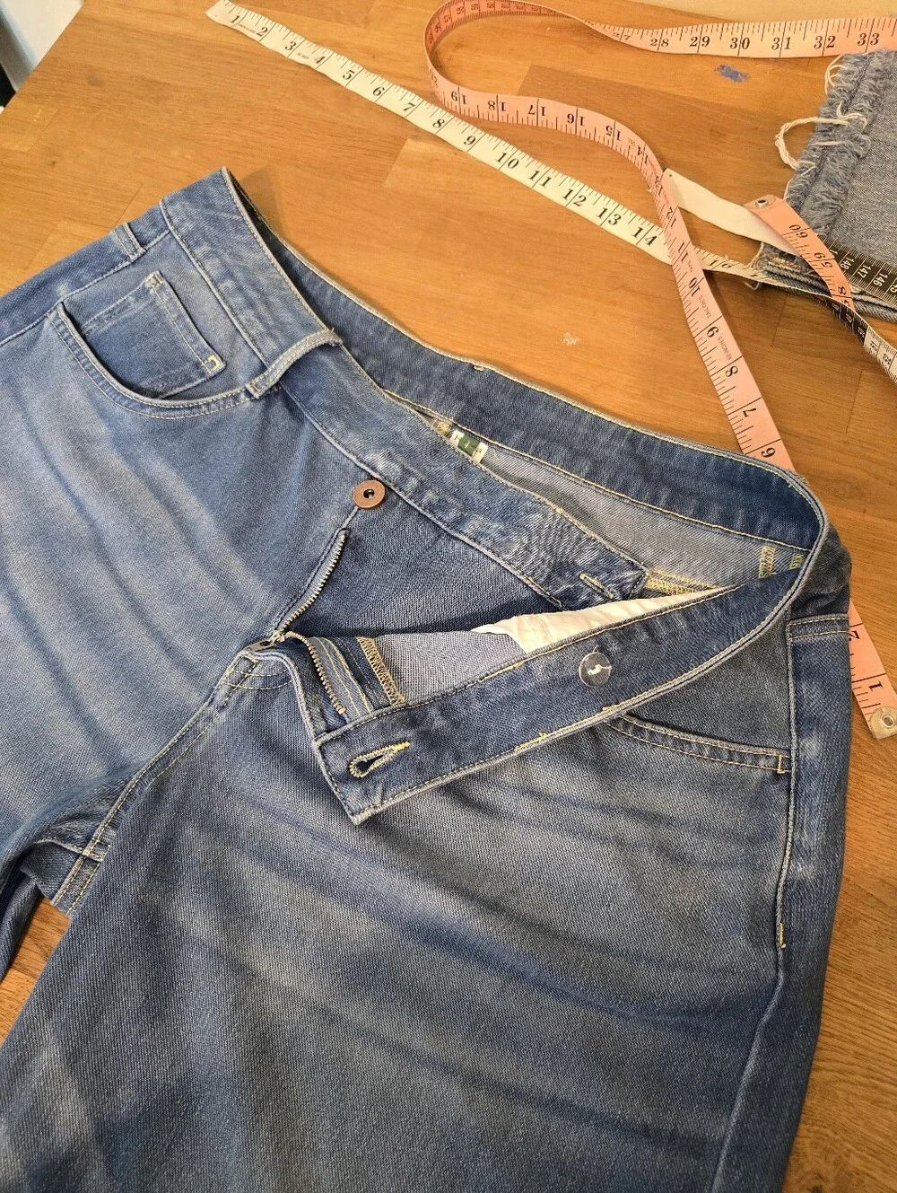 Halara Flex Asymmetric Low Rise Baggy Wide Leg Washed Casual Jean L Petite 12-14 - Picture 6 of 12